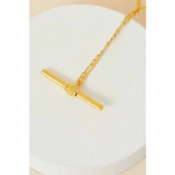 Accessorize Gold-Plated Heirloom T-Bar Chain Necklace For Female -Accessorize Shop unnamed file 1999