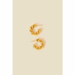 Accessorize Gold-Plated Heirloom Chunky Twist Earrings For Female