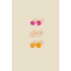 Accessorize Stone Stud Earrings Set Of Three For Female