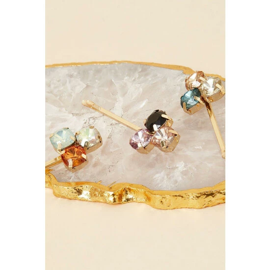 Accessorize Colourful Gem Hair Slides Set Of Three For Female 4 Accessorize Colourful Gem Hair Slides Set Of Three For Female - Image 2