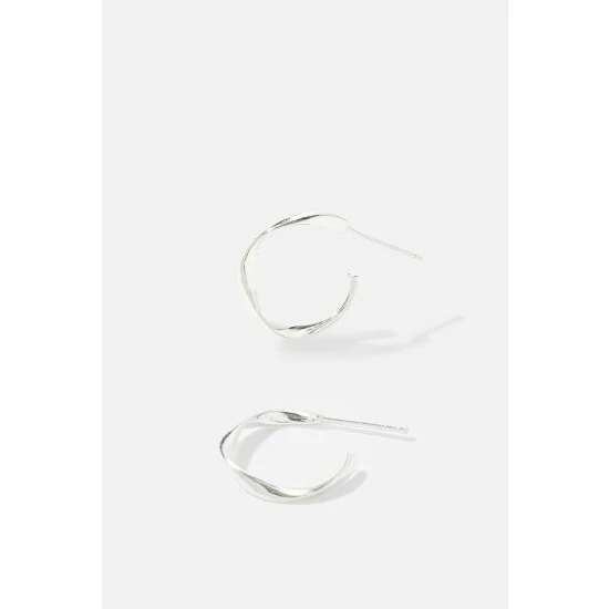 Accessorize Sterling Silver Twist Hoops For Female 5 Accessorize Sterling Silver Twist Hoops For Female - Image 3