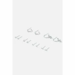 Accessorize Platinum-Plated Hoop And Stud Set For Female -Accessorize Shop unnamed file 2097