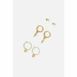 Accessorize Gold-Plated Celestial Earring Set For Female