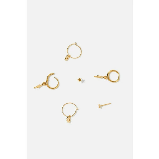 Accessorize Gold-Plated Celestial Earring Set For Female 5 Accessorize Gold-Plated Celestial Earring Set For Female - Image 3