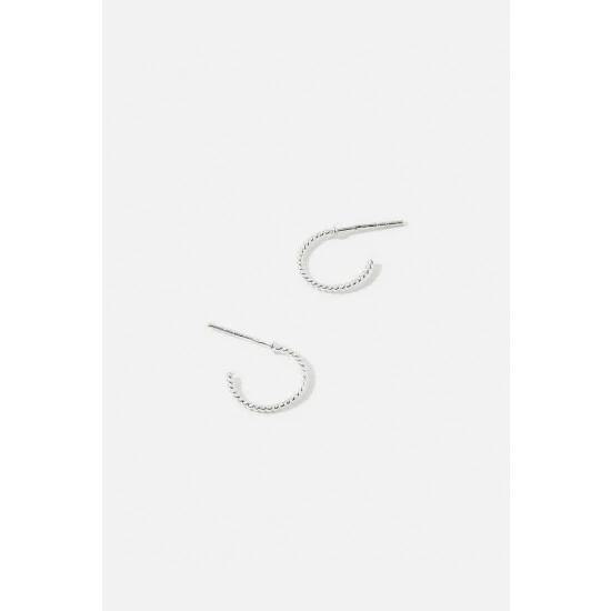 Accessorize Sterling Silver Twisted Rope Hoops For Female 3 Accessorize Sterling Silver Twisted Rope Hoops For Female