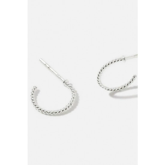 Accessorize Sterling Silver Twisted Rope Hoops For Female 5 Accessorize Sterling Silver Twisted Rope Hoops For Female - Image 3