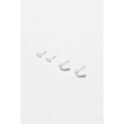 Accessorize Sterling Silver Sparkling Stud And Hoop Set For Female -Accessorize Shop unnamed file 2185