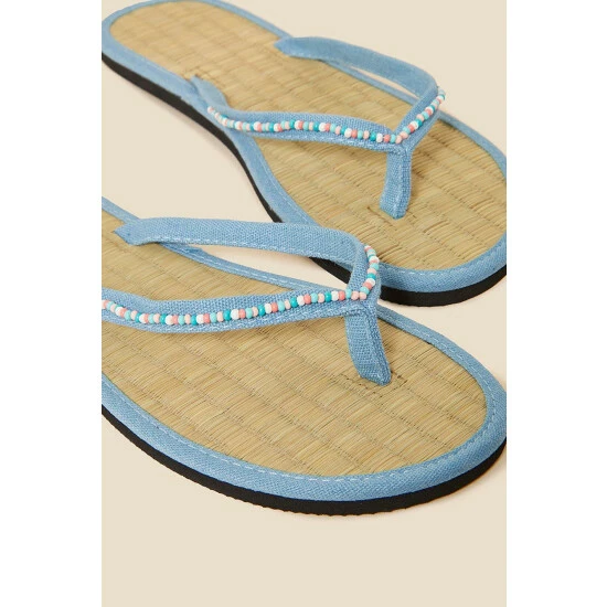 Accessorize Beaded Seagrass Flip Flops For Female 5 Accessorize Beaded Seagrass Flip Flops For Female - Image 3