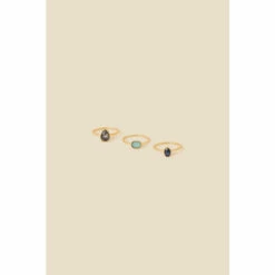 Accessorize Mixed Stone Stacking Rings Set Of Three For Female
