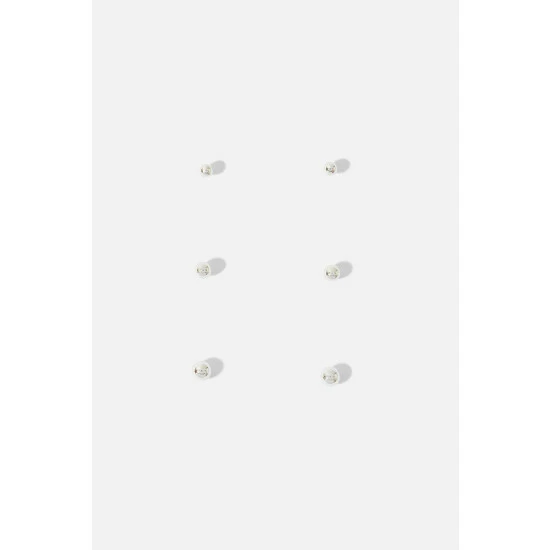 Accessorize Sterling Silver Ball Studs Set Of Three For Female 3 Accessorize Sterling Silver Ball Studs Set Of Three For Female