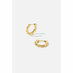 Accessorize Gold-Plated Bobble Huggie Hoops For Female -Accessorize Shop unnamed file 2319