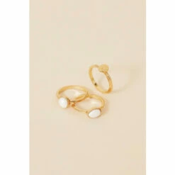 Accessorize Organic Pearl Rings Set Of Three For Female -Accessorize Shop unnamed file 2339
