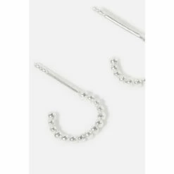 Accessorize Sterling Silver Bobble Huggie Hoops For Female -Accessorize Shop unnamed file 2358
