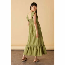 Accessorize Frill Shoulder Textured Midi Dress For Female -Accessorize Shop unnamed file 2492
