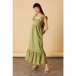 Accessorize Frill Shoulder Textured Midi Dress For Female -Accessorize Shop unnamed file 2494