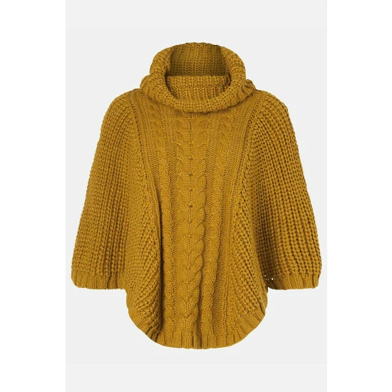 Accessorize Cable Knit Poncho For Female 4 Accessorize Cable Knit Poncho For Female - Image 2