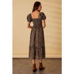 Accessorize Leopard Print Shirred Puff Sleeve Dress For Female -Accessorize Shop unnamed file 2517