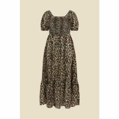 Accessorize Leopard Print Shirred Puff Sleeve Dress For Female -Accessorize Shop unnamed file 2518
