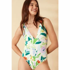 Accessorize &apos;Lexi&apos; Abstract Floral Plunge Shaping Swimsuit For Female -Accessorize Shop unnamed file 2578
