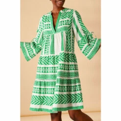 Accessorize Jacquard Flute Sleeve Dress For Female -Accessorize Shop unnamed file 2592