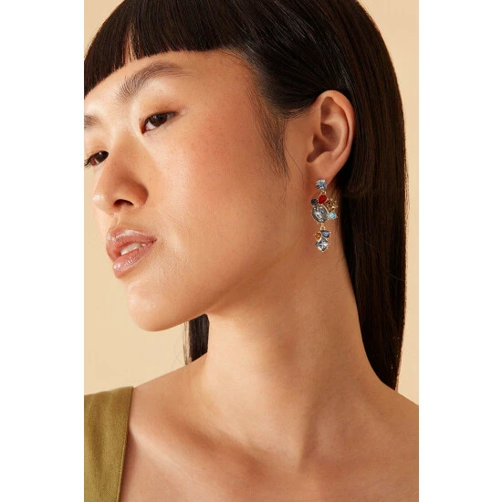Accessorize Stone Statement Earrings For Female 4 Accessorize Stone Statement Earrings For Female - Image 2