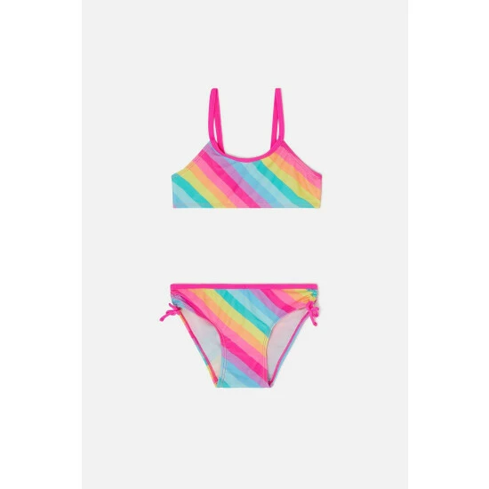 Accessorize Girls Rainbow Stripe Bikini Set For Unisex 6 Accessorize Girls Rainbow Stripe Bikini Set For Unisex - Image 4