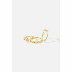 Accessorize Gold-Plated Celestial Stacking Ring Set For Female -Accessorize Shop unnamed file 2727