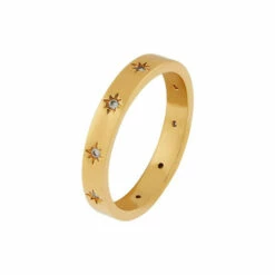 Accessorize Gold-Plated Sparkle Star Band Ring For Female
