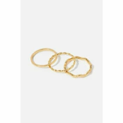 Accessorize Gold-Plated Slim Ring Set For Female