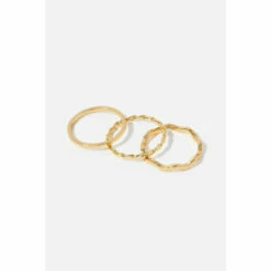 Accessorize Gold-Plated Slim Ring Set For Female