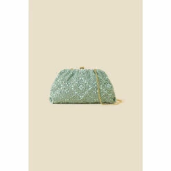 Accessorize Hand-Beaded Clip Frame Clutch For Female