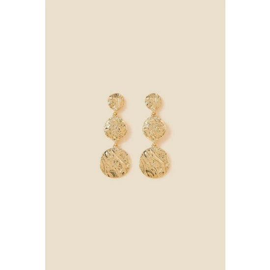 Accessorize Textured Circle Long Drop Earrings For Female 3 Accessorize Textured Circle Long Drop Earrings For Female