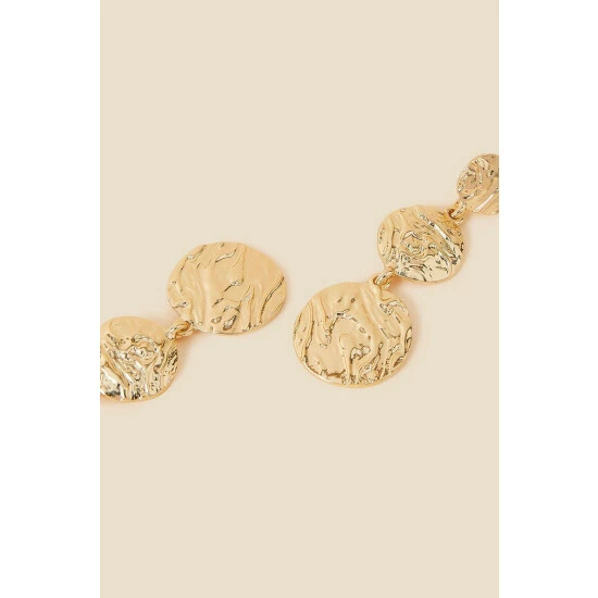 Accessorize Textured Circle Long Drop Earrings For Female 5 Accessorize Textured Circle Long Drop Earrings For Female - Image 3