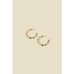 Accessorize Large Gem Hoop Earrings For Female