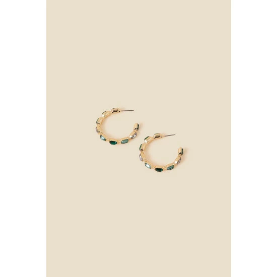 Accessorize Large Gem Hoop Earrings For Female 3 Accessorize Large Gem Hoop Earrings For Female