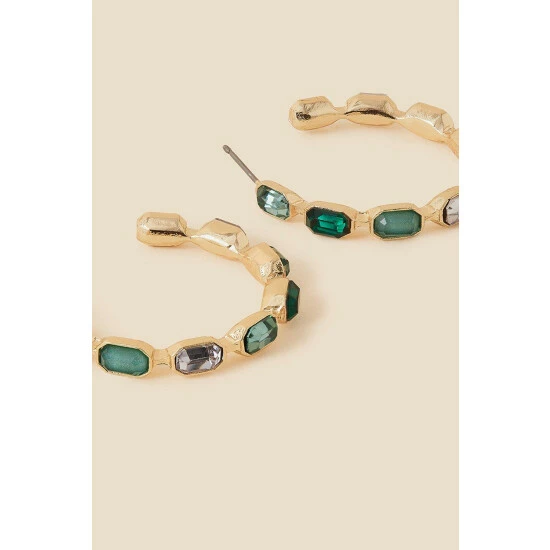 Accessorize Large Gem Hoop Earrings For Female 5 Accessorize Large Gem Hoop Earrings For Female - Image 3