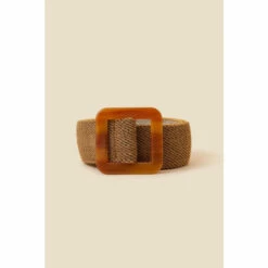 Accessorize Square Resin Buckle Straw Belt For Female