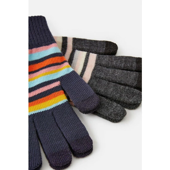Accessorize Stripe Touchscreen Gloves Set Of Two For Female 4 Accessorize Stripe Touchscreen Gloves Set Of Two For Female - Image 2