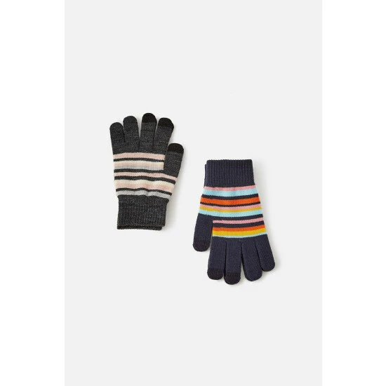 Accessorize Stripe Touchscreen Gloves Set Of Two For Female 5 Accessorize Stripe Touchscreen Gloves Set Of Two For Female - Image 3