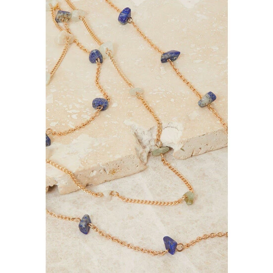 Accessorize Layered Raw Stone Necklace For Female 4 Accessorize Layered Raw Stone Necklace For Female - Image 2
