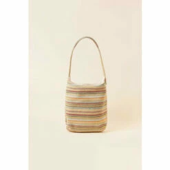 Accessorize Stripe Raffia Slouch Bag For Female