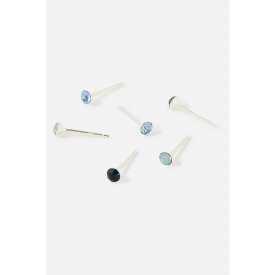 Accessorize Sterling Silver Ombre Sparkle Stud Set For Female 4 Accessorize Sterling Silver Ombre Sparkle Stud Set For Female - Image 2