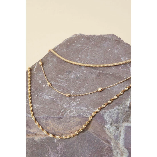 Accessorize Twisted Chain Layered Necklace For Female 4 Accessorize Twisted Chain Layered Necklace For Female - Image 2