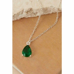 Accessorize Sterling Silver Emerald Pendant Necklace For Female -Accessorize Shop unnamed file 751