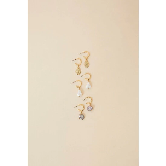 Accessorize Pearl Drop Earrings Set Of Three For Female 5 Accessorize Pearl Drop Earrings Set Of Three For Female - Image 3