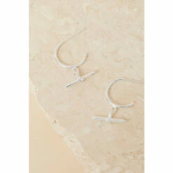 Accessorize Sterling Silver T-Bar Charm Hoop Earrings For Female -Accessorize Shop unnamed file 789