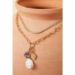 Accessorize Layered Pearl Stone Necklace For Female -Accessorize Shop unnamed file 952