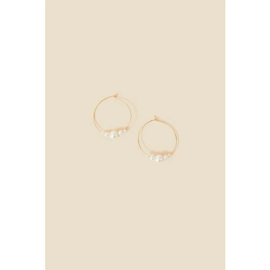 Accessorize Oversized Pearl Hoops For Female 3 Accessorize Oversized Pearl Hoops For Female