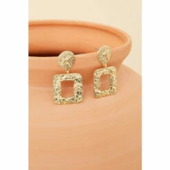 Accessorize Textured Square Doorknocker Earrings For Female -Accessorize Shop unnamed file 980