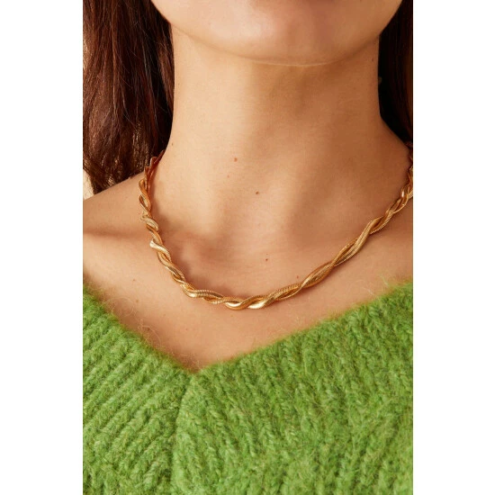 Accessorize Twisted Snake Chain Necklace For Female 4 Accessorize Twisted Snake Chain Necklace For Female - Image 2